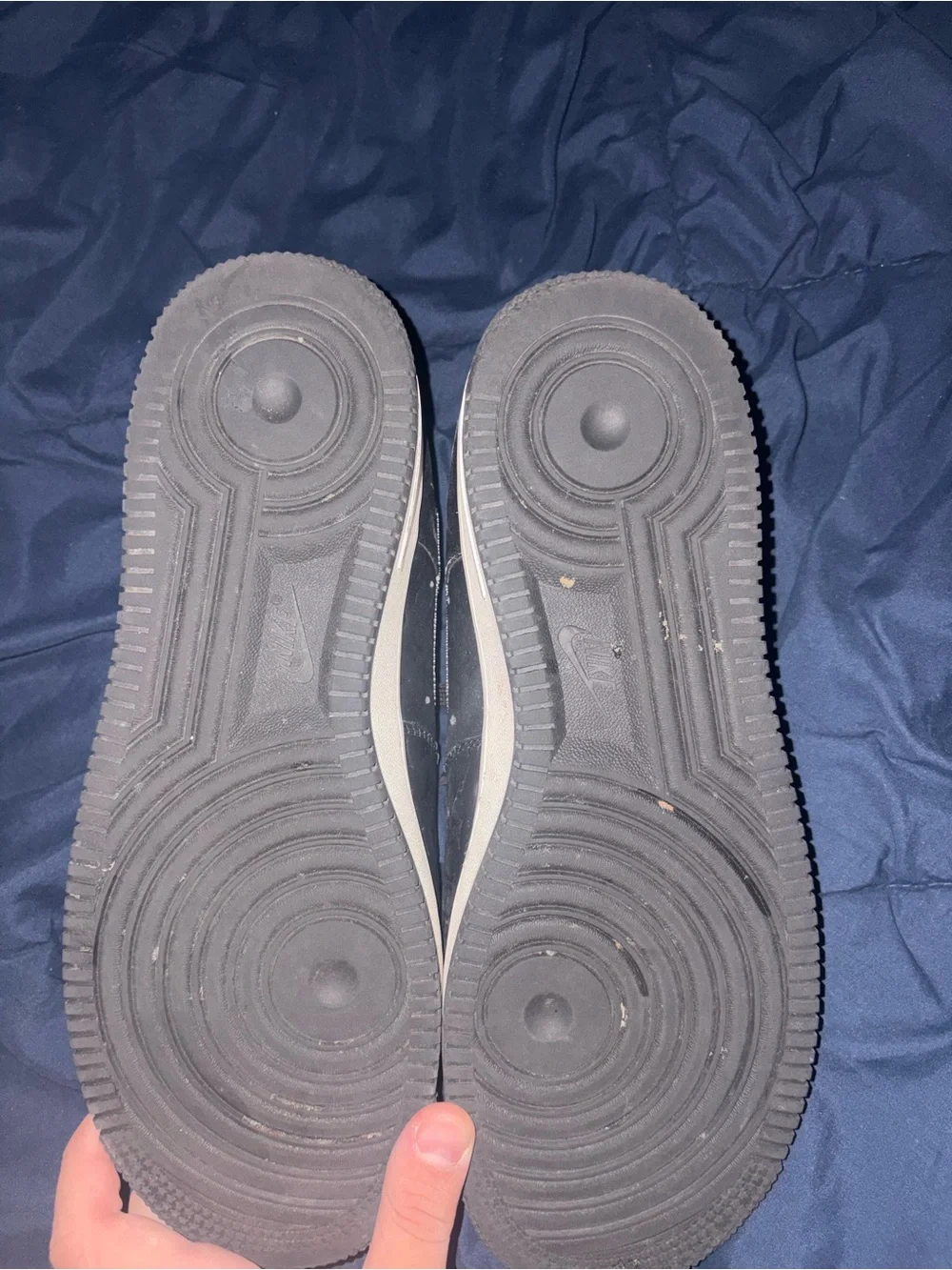 Off-White Black Leather Sneakers with White Swoosh and Green Tab